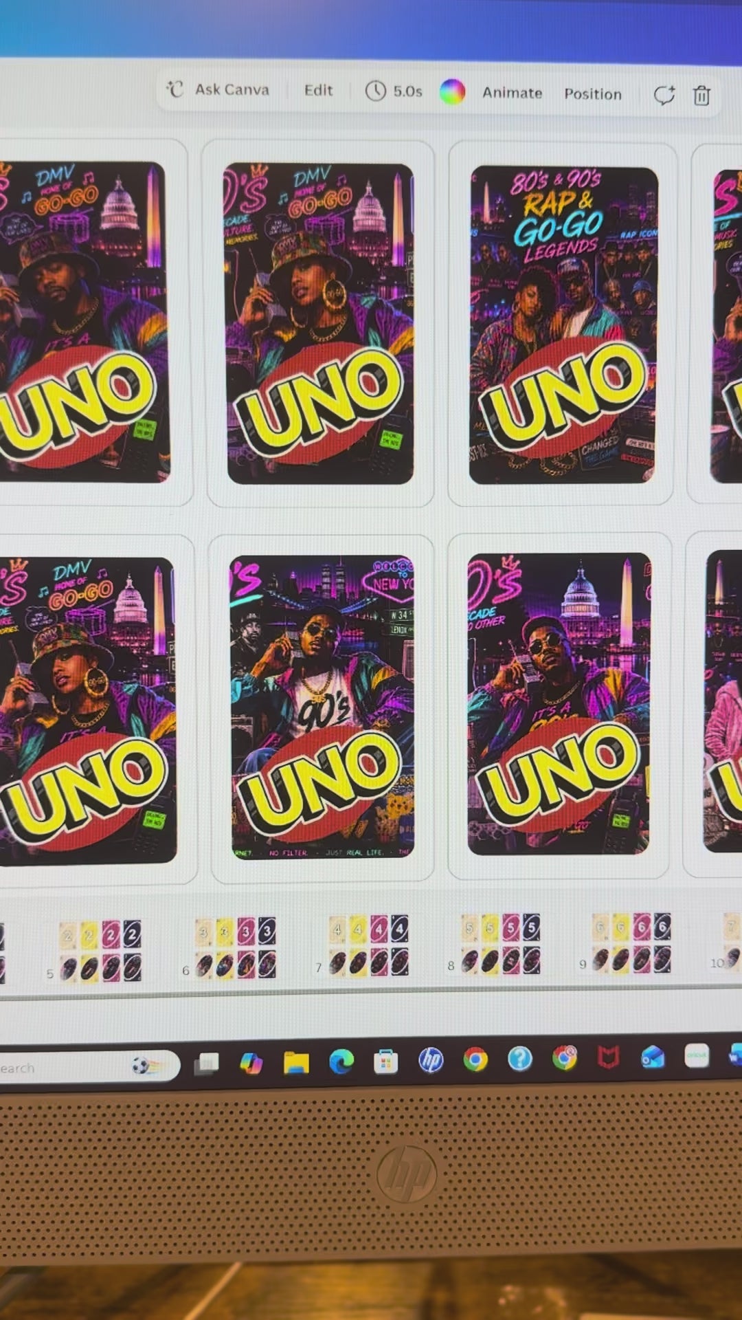 90's Go-Go Uno Card Deck